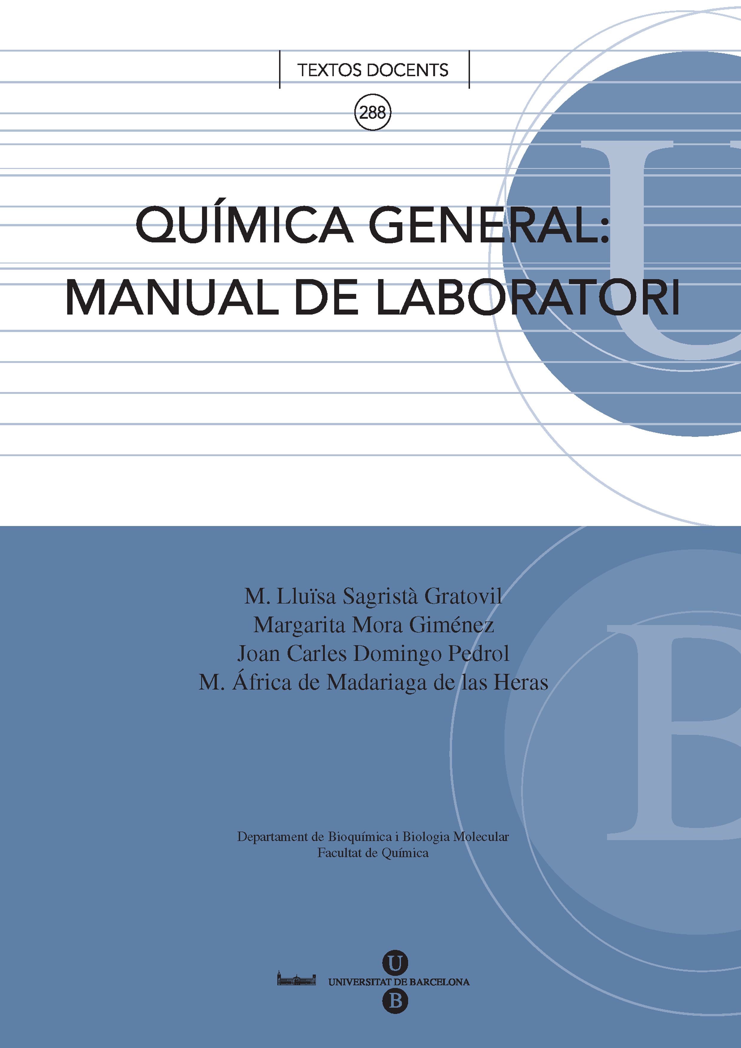 Química General: Manual de laboratori