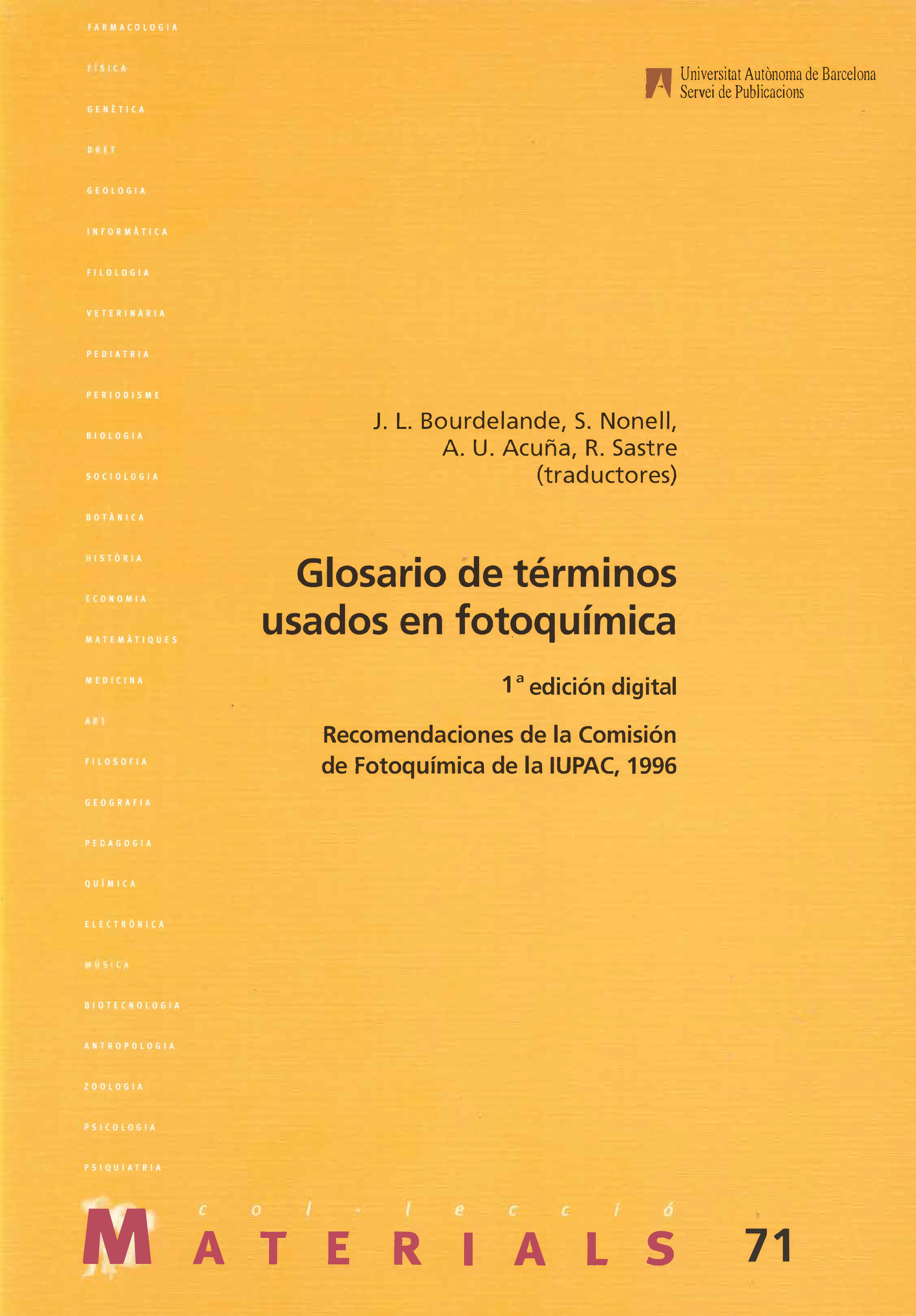 Glosario de términos usados en fotoquímica