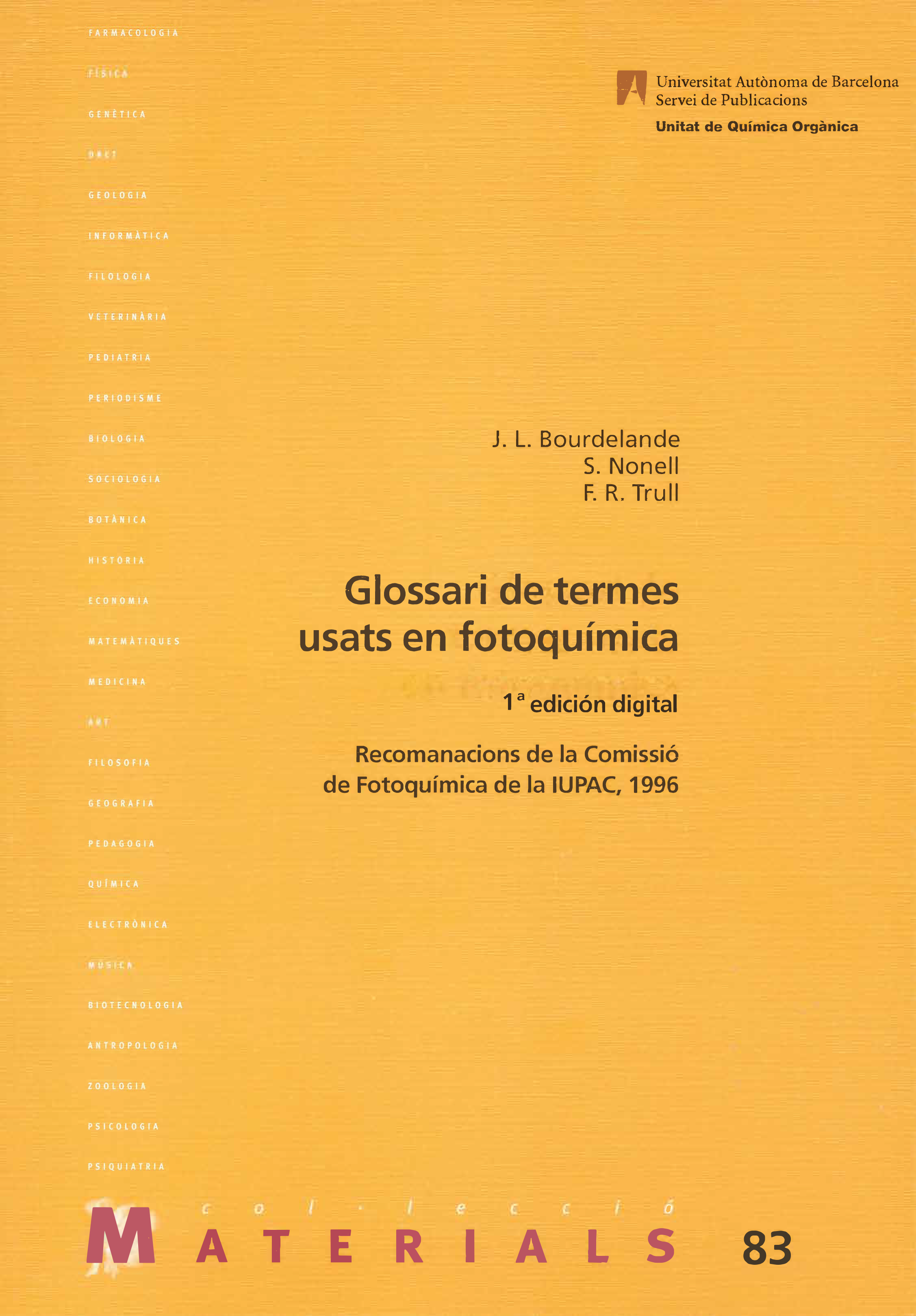 Glossari de termes usats en fotoquímica