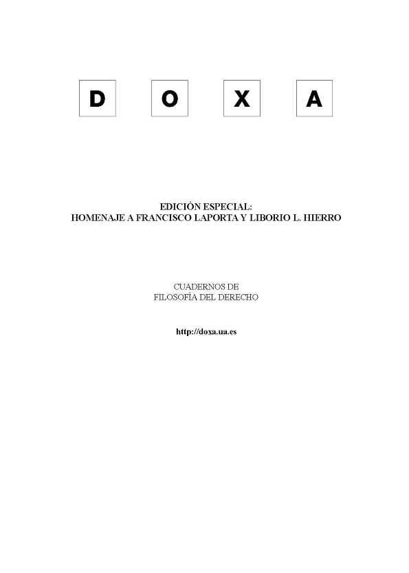 DOXA. Cuadernos de Filosofía del Derecho