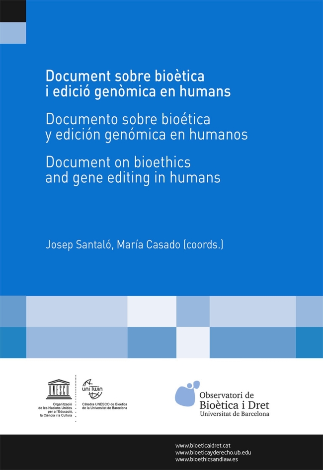 Document sobre bioètica i edició genòmica en humans