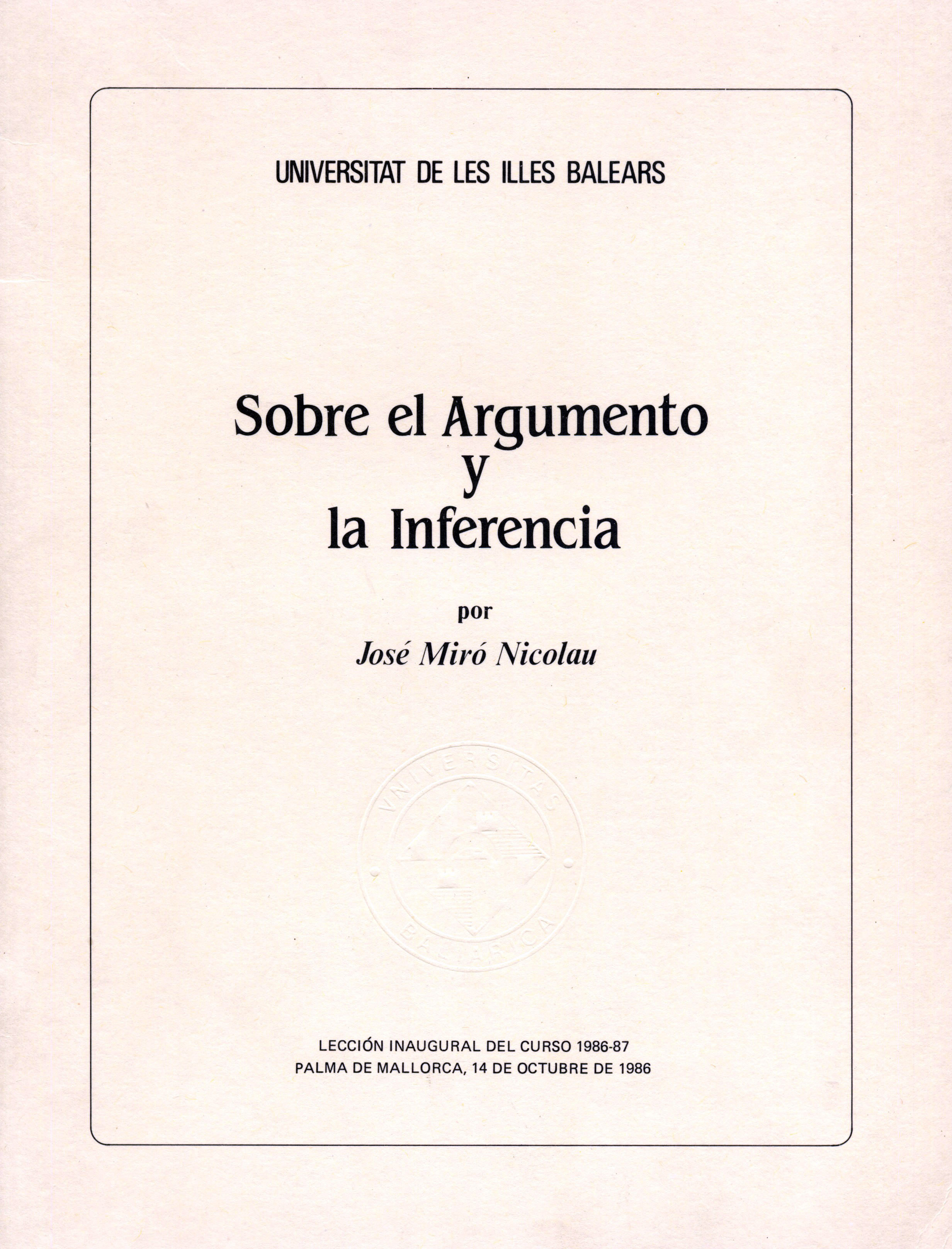 Sobre el argumento y la inferencia