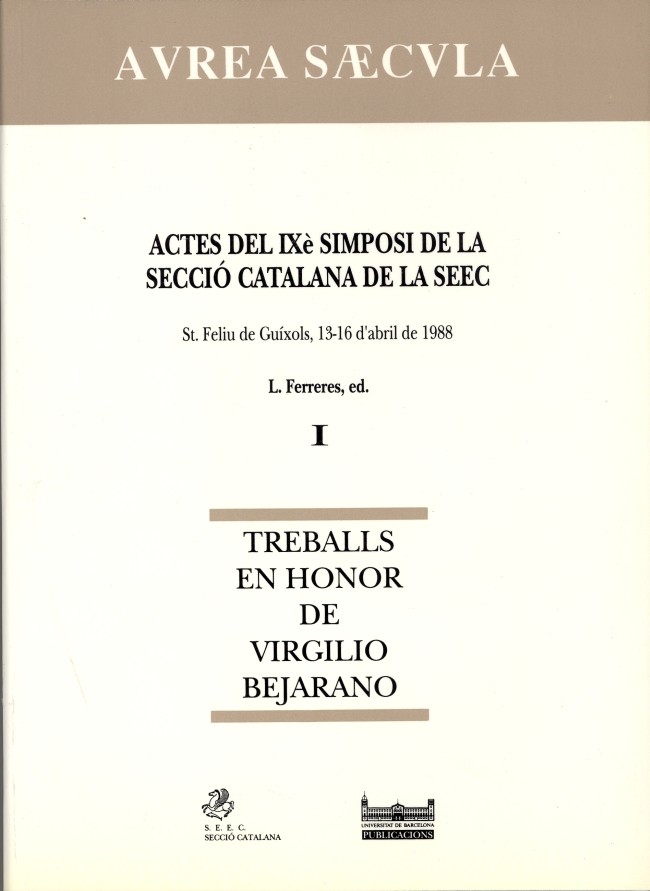 Actes del IX simposi de la secció catalana SEEC. Treballs en honor de Virgilio Bejarano (obra completa)