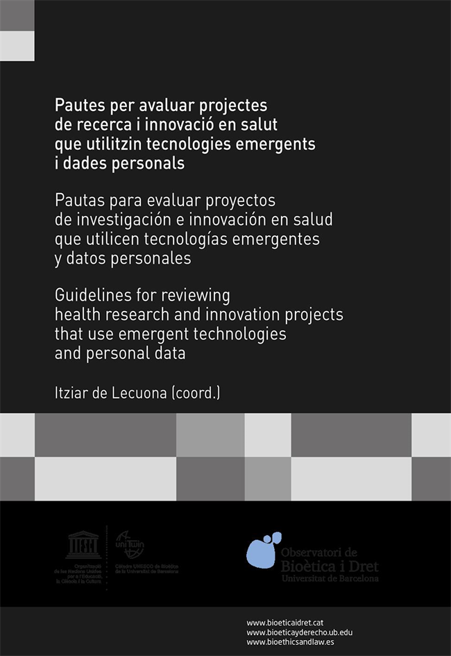 Pautes per avaluar projectes de recerca i innovació en salut que utilitzin tecnologies emergents i dades personals