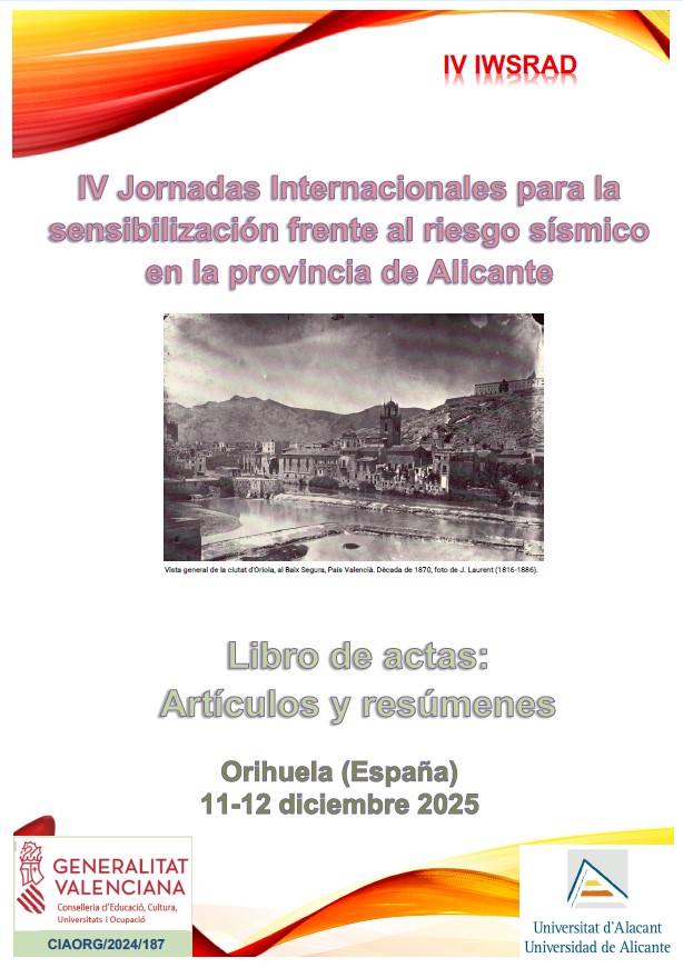 IV Jornadas Internacionales para la sensibilización frente al riesgo sísmico en la provincia de Alicante